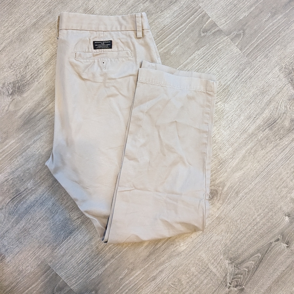 Banana Republic Vintage Straight Fit Pants Mens 33 khaki Chino Casual Mens 33x30